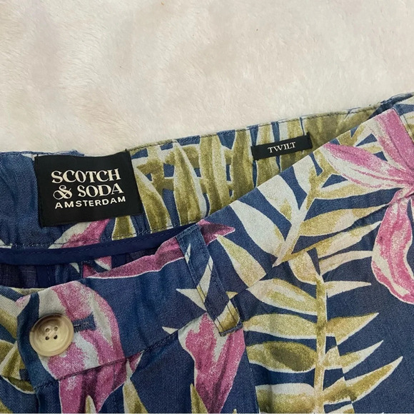 New! Scotch & Soda Twilt loose fit Hawaiian floral shorts nwt 28726 - Picture 4 of 11